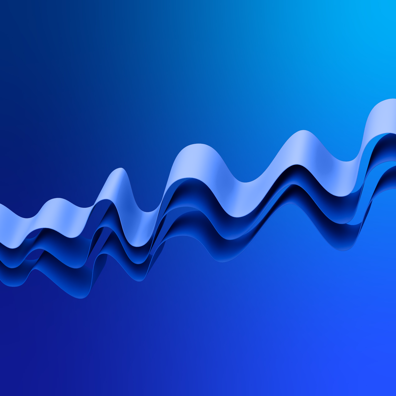 Wavy lines undulating upwards towards progress