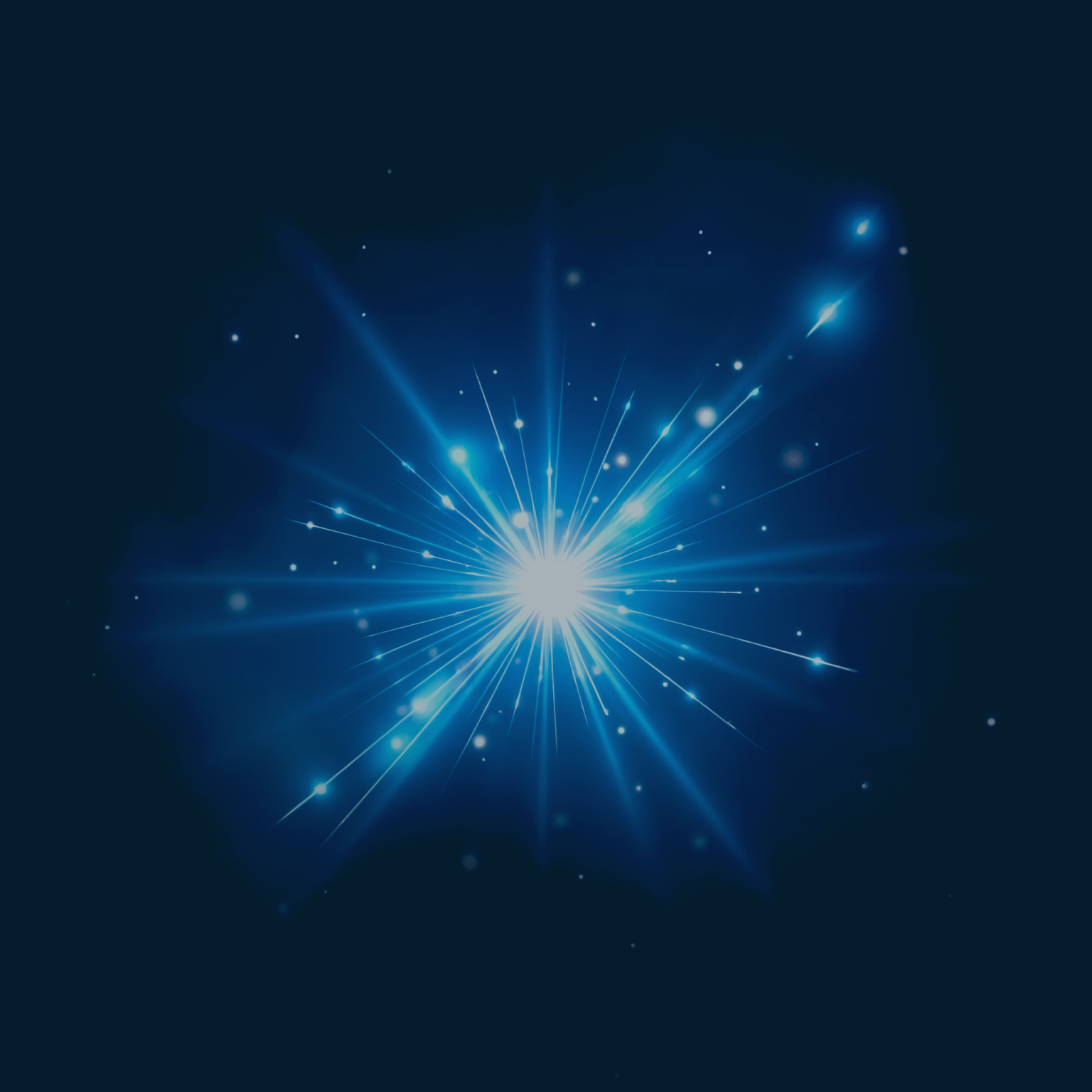 Abstract blue light with star bursting.