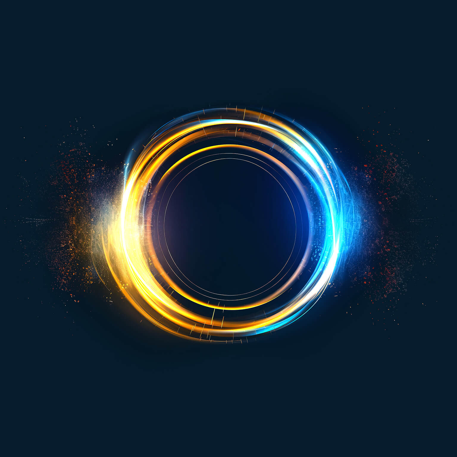 glowing concentric rings illuminated by change - illustration