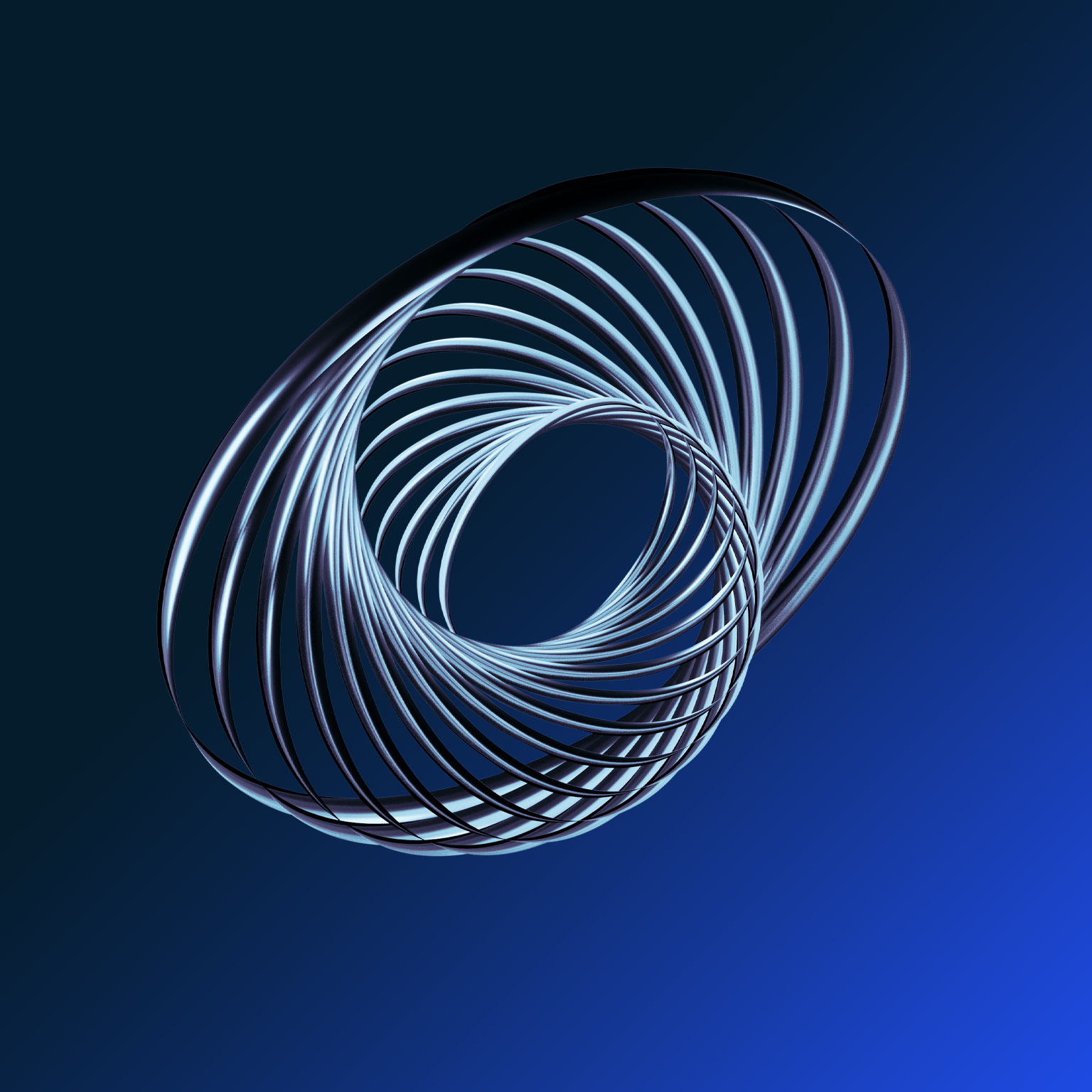 Metal rings arranged in elliptical shape