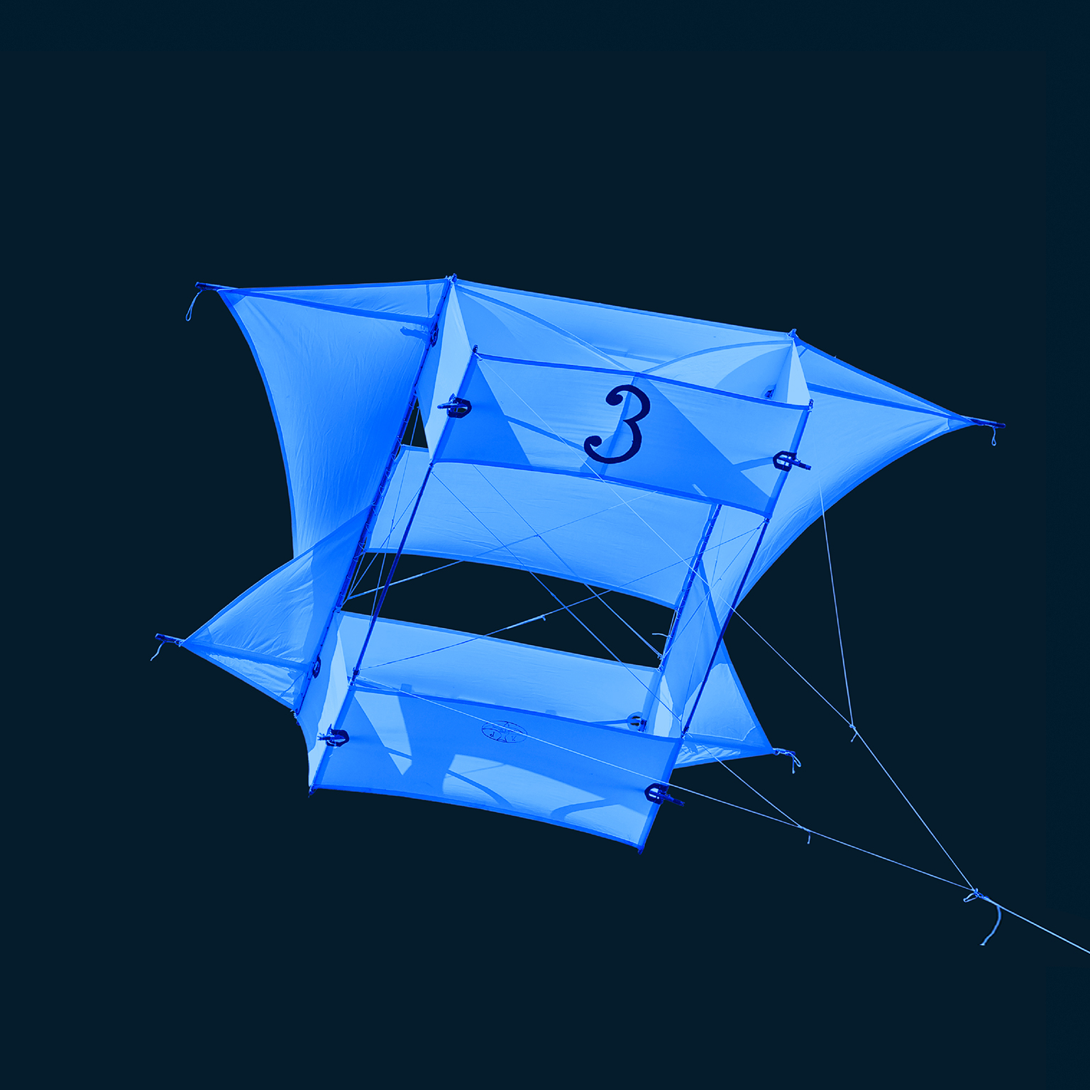 box kite flying strongly in the wind - stock illustration