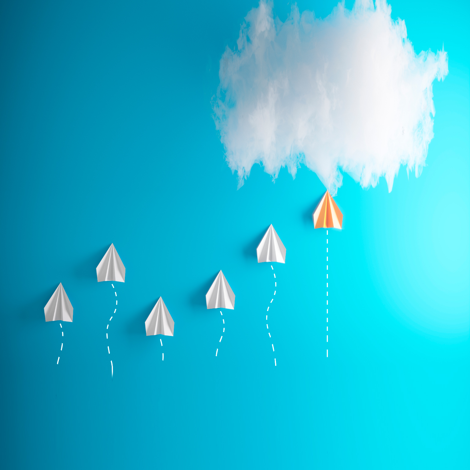 Leadership - Success Concept With Paper Airplanes - stock photo