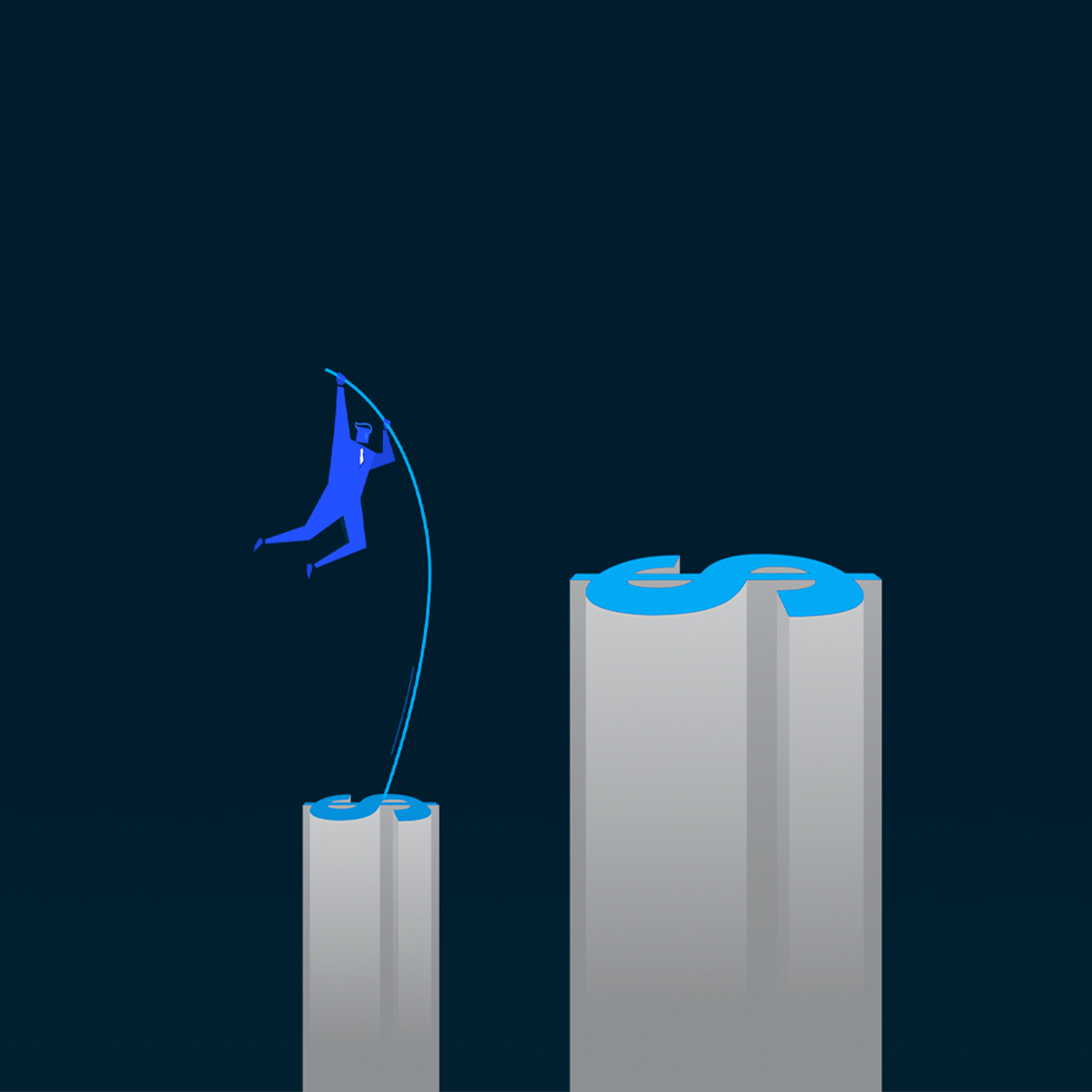 Pole vault - stock illustration