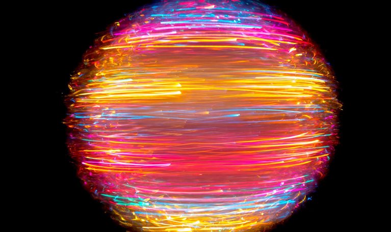Orb of multicolored light.