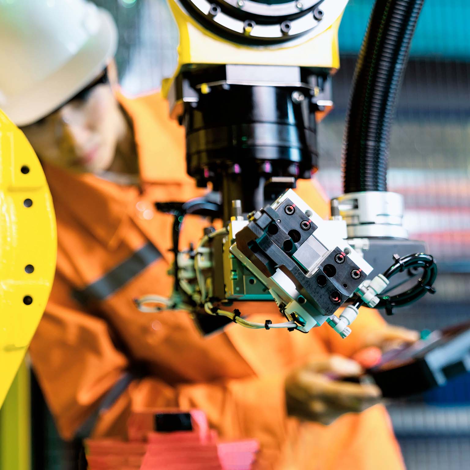 Woman working machinery