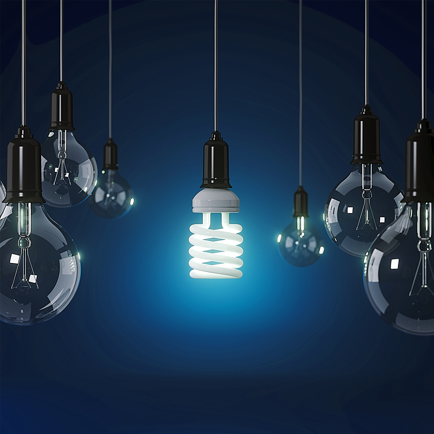 Hanging florescent lightbulb