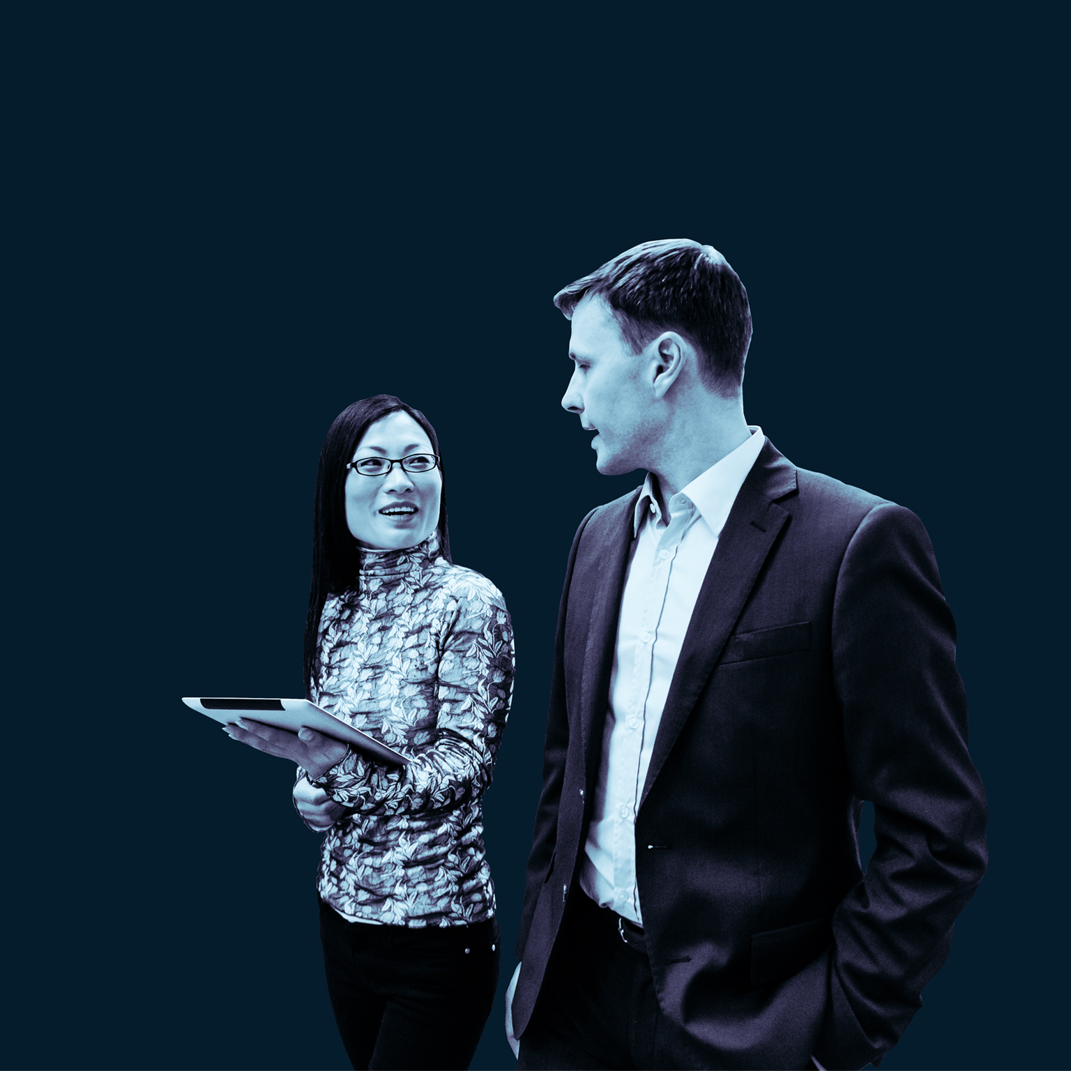 Businessman and businesswoman