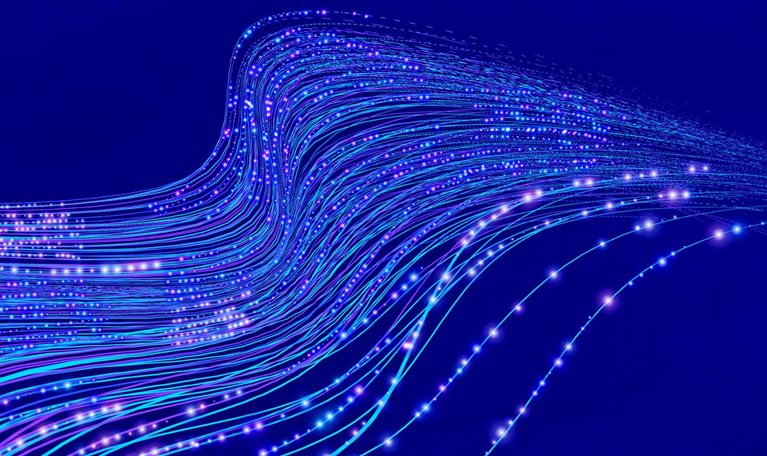 Conceptual illustration of data streams flowing