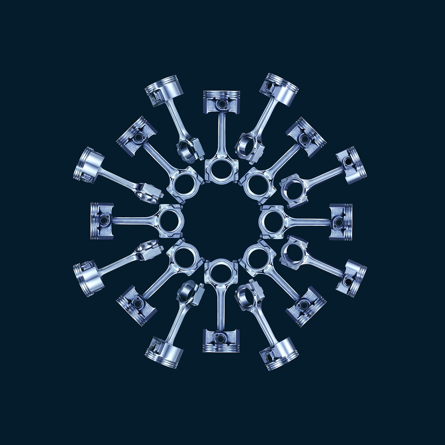 A circular design made with nuts and bolts