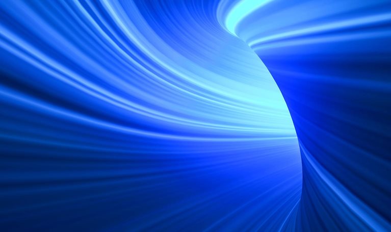 Abstract Blue High Speed Light Rays Tunnel