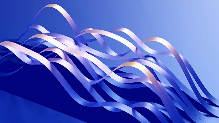 Elegant wave graph with paper cut texture