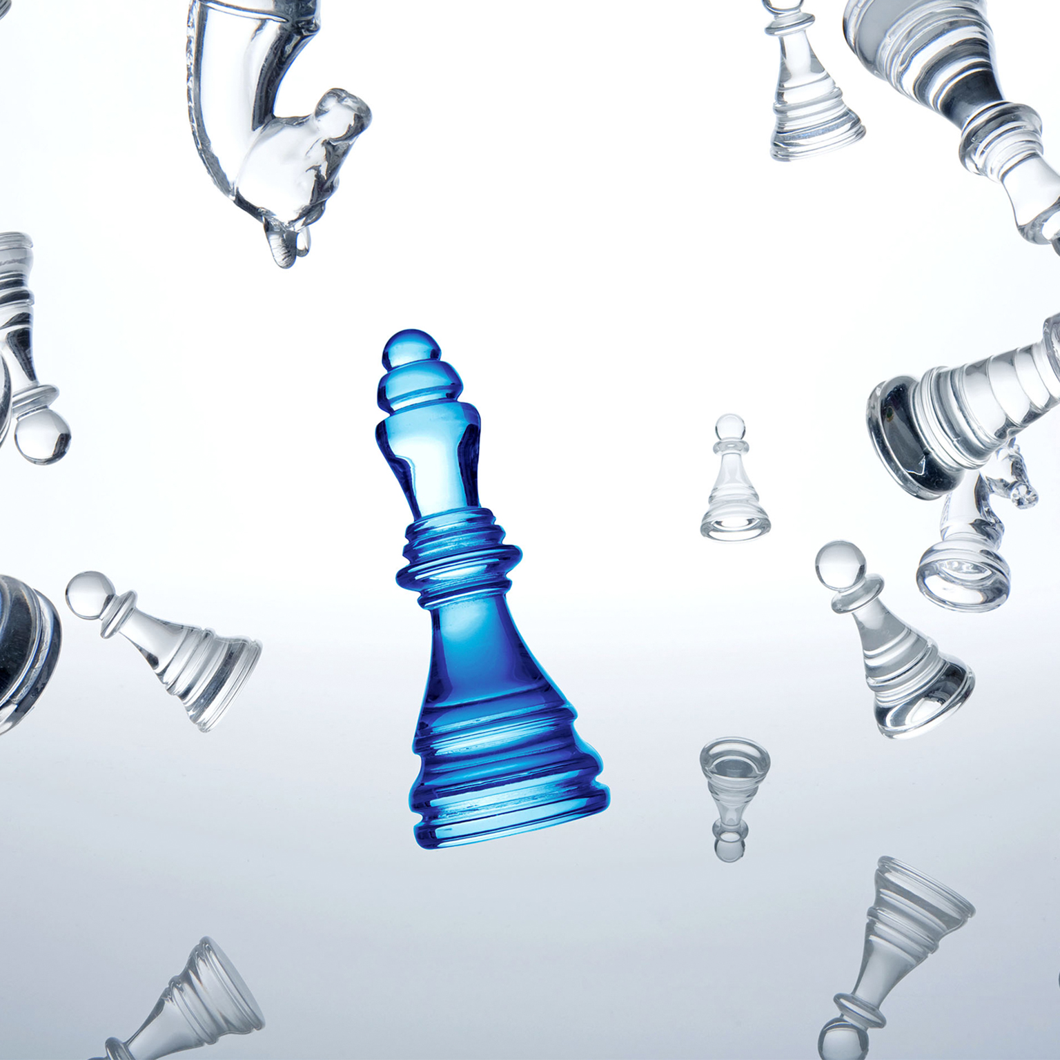 Floating chess pieces