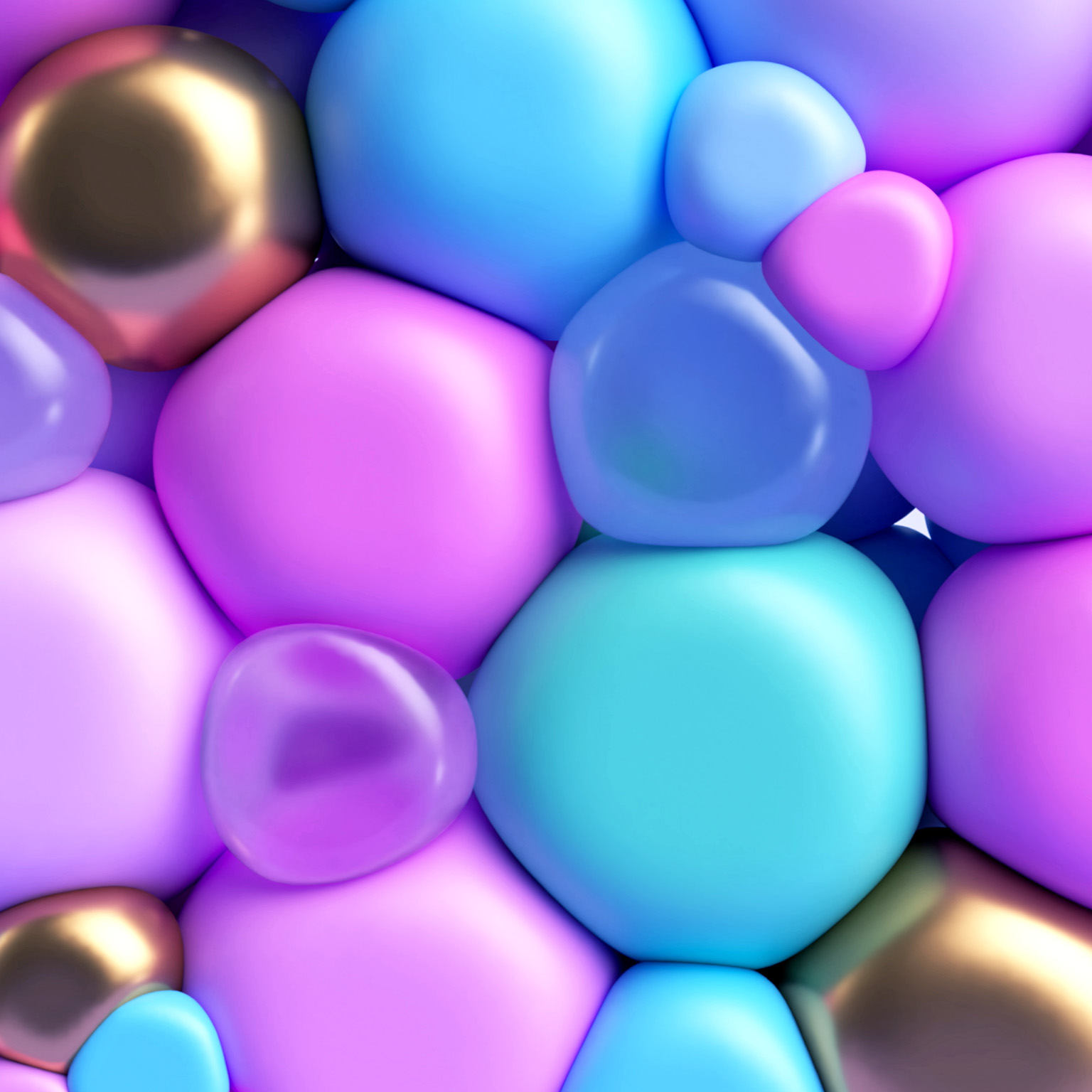 Abstract background with colorful balls, silicone rubber balloons filling empty space