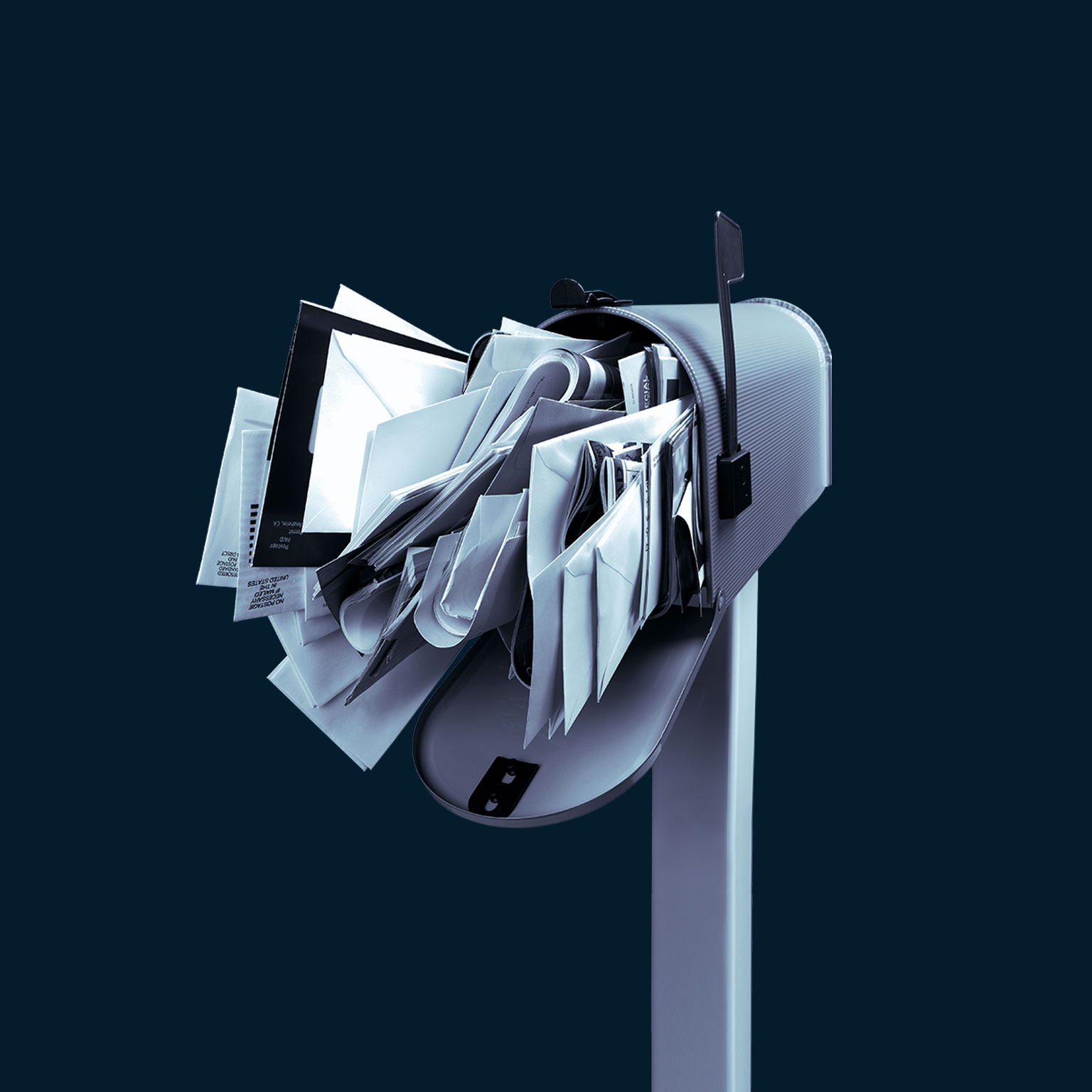 Mailbox stuffed with mail