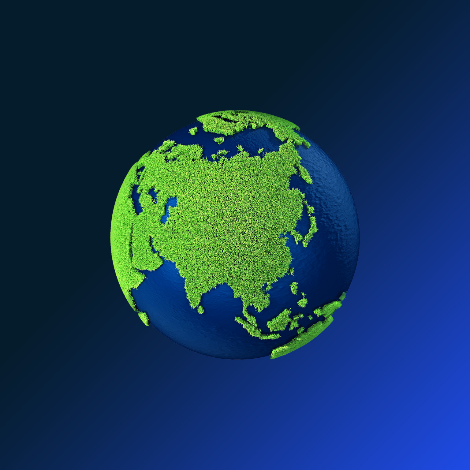 Stylized view of India from space