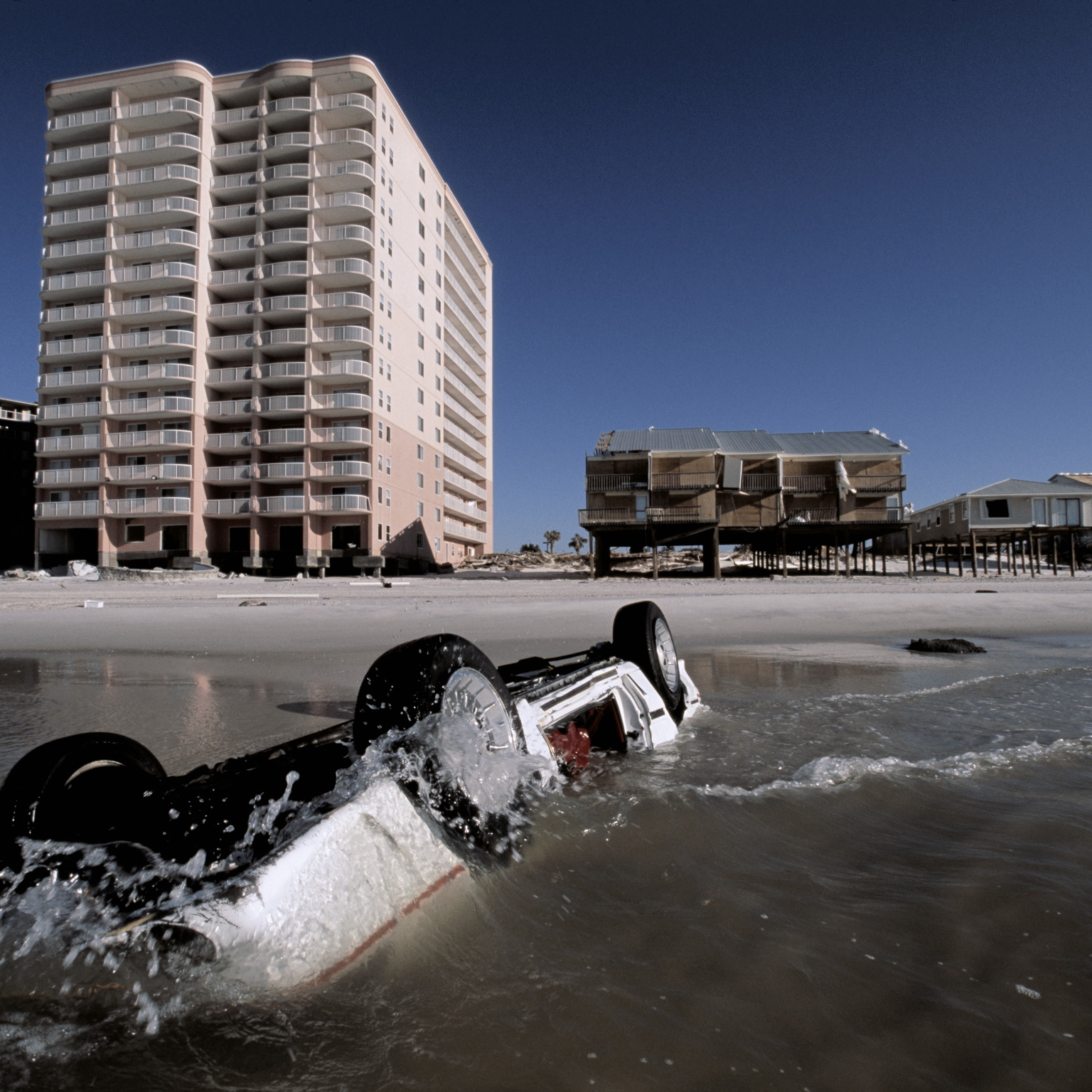 Sunken car on a beach in Florida
