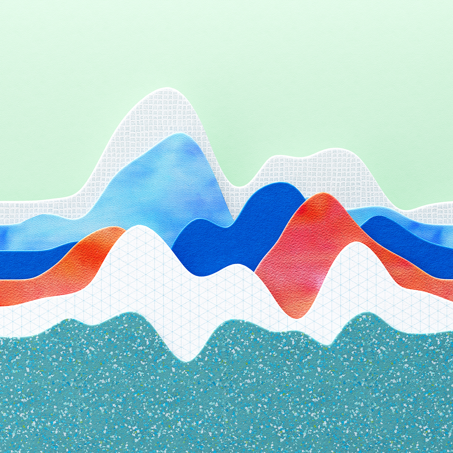 Digitally generated image of multicolored line charts