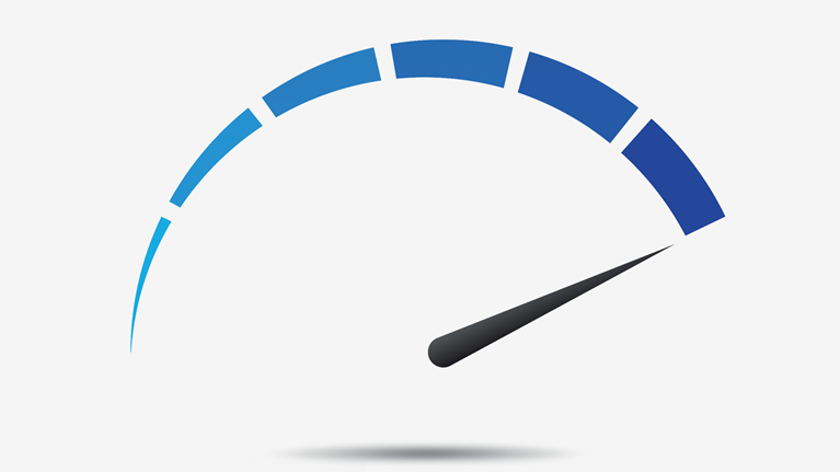 Illustration of a blue odometer representing performance measuring