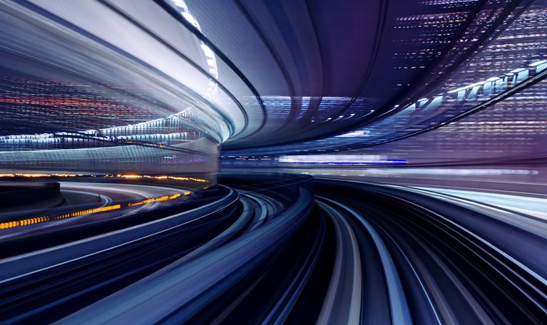 Cityscape with blurred scenery