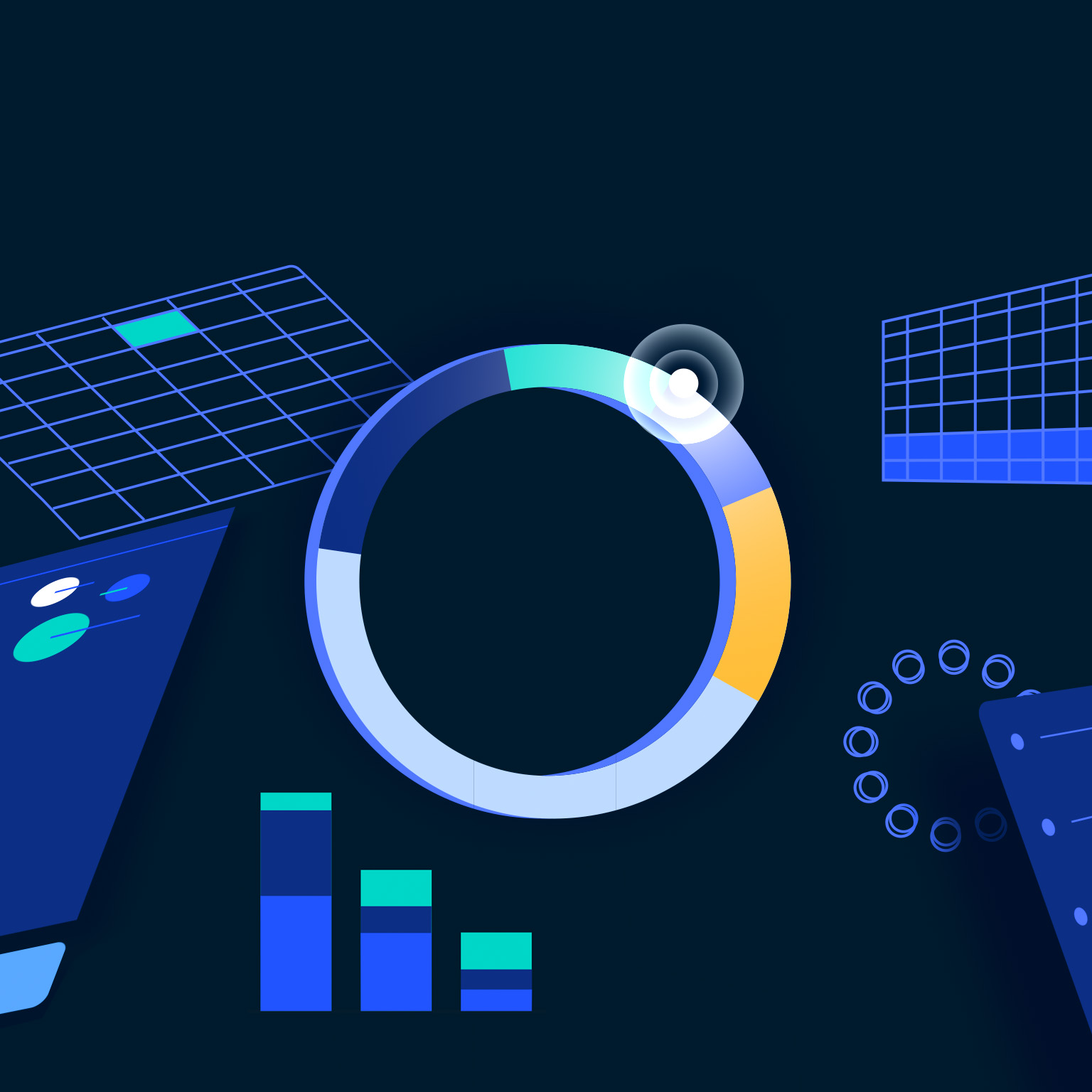 Animated illustration of various types of charts