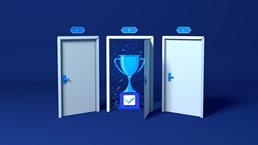 Image of a trophy inside a doorway