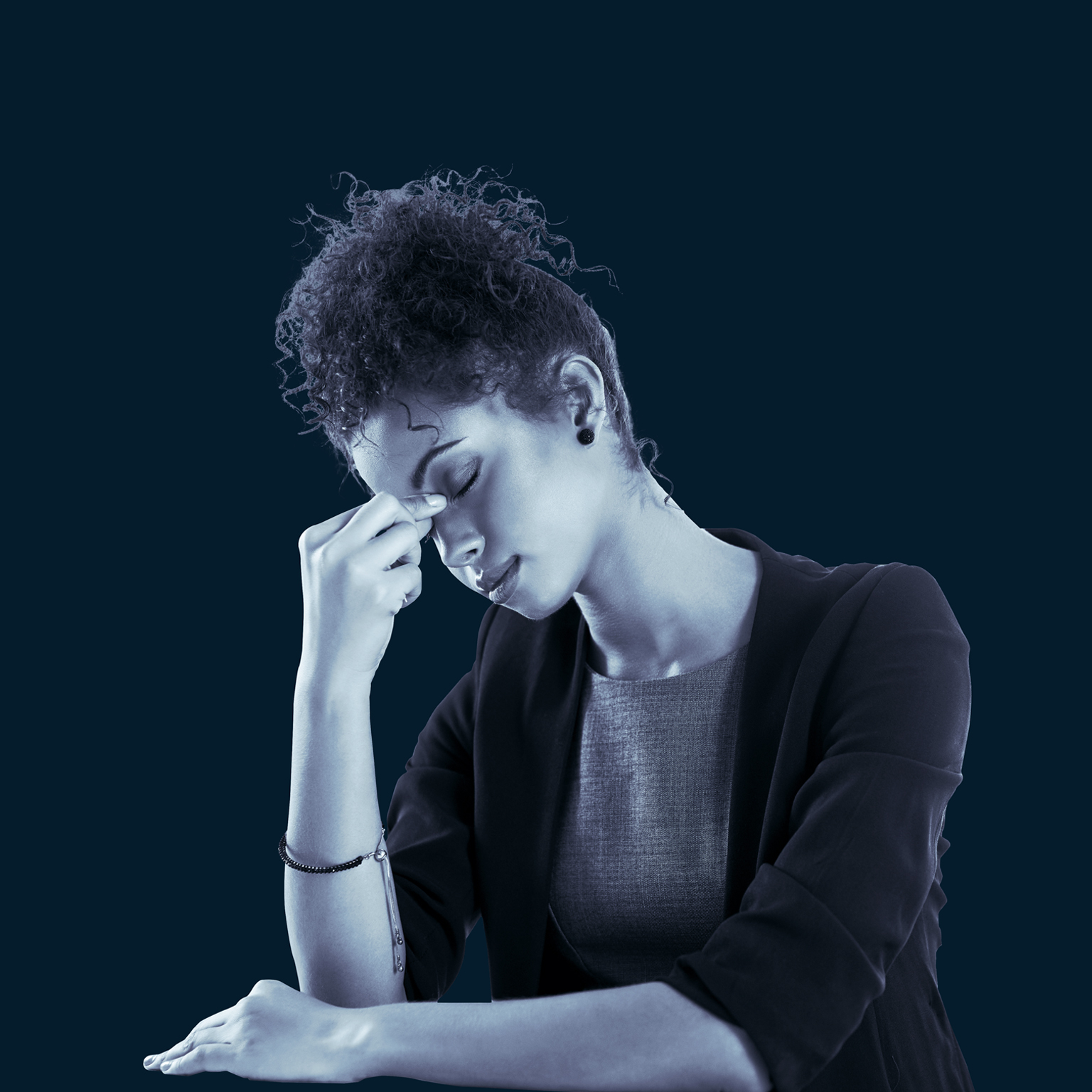 Businesswoman looking fatigued