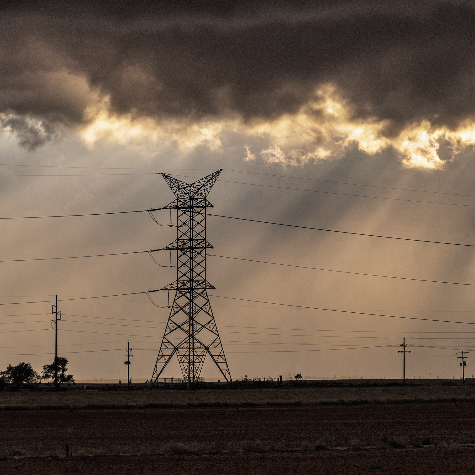 Industrial scene under a thunderstorm