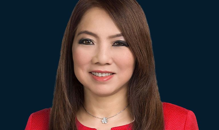 Portrait of Tan Su Shan, CEO of Singapore-based DBS Bank