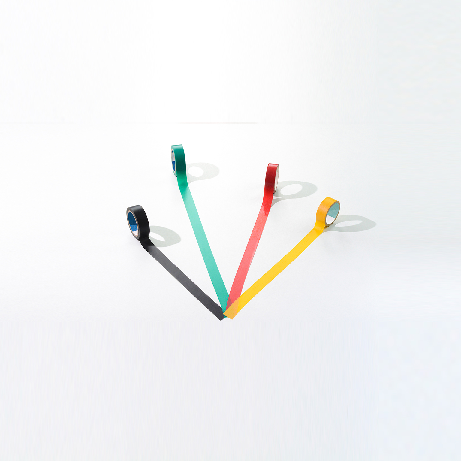 Concept of leadership. Adhesive tapes moving in different directions. - stock photo