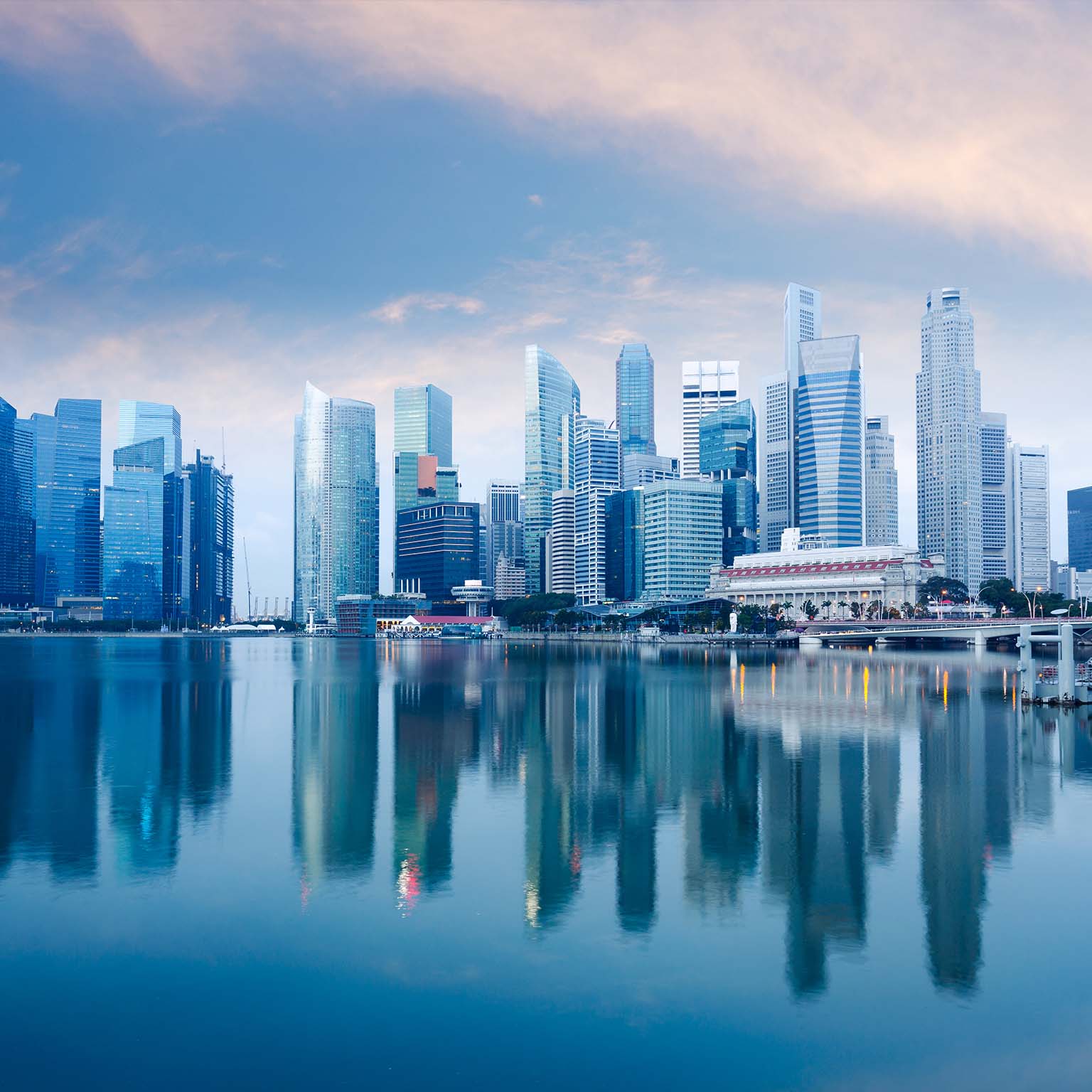 Skyline of Singapore by the marina bay
