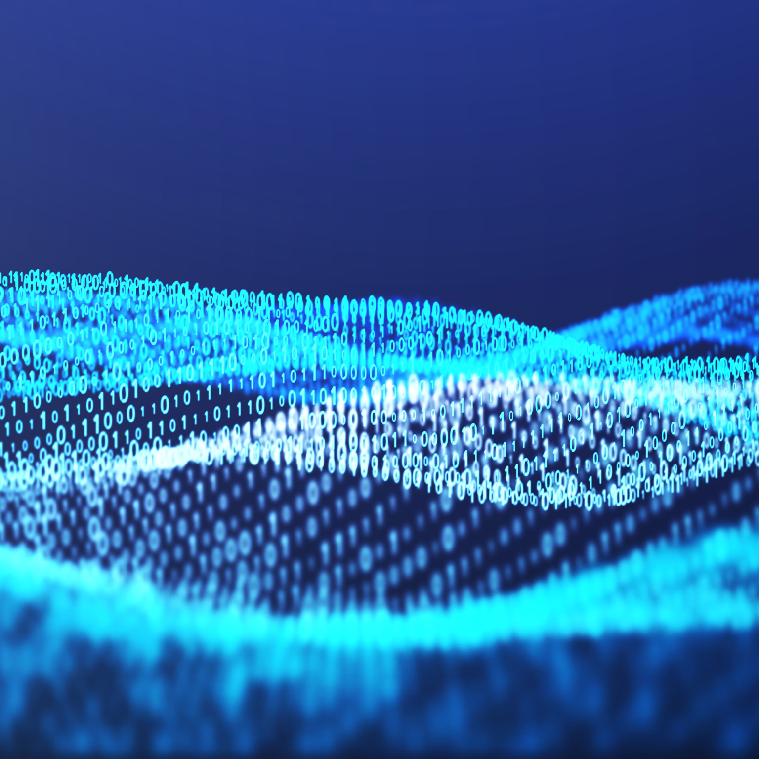 3D illustration Rendering of binary code wave pattern Abstract background.Futuristic Particles for business,Science and technology background - stock photo