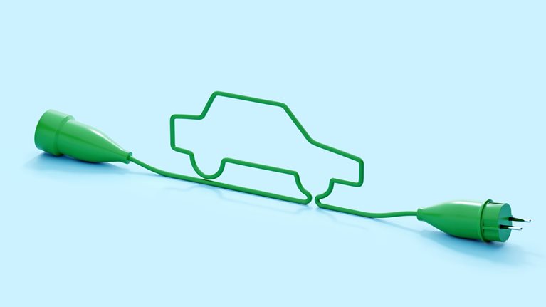 Electric cable in the shape of a car