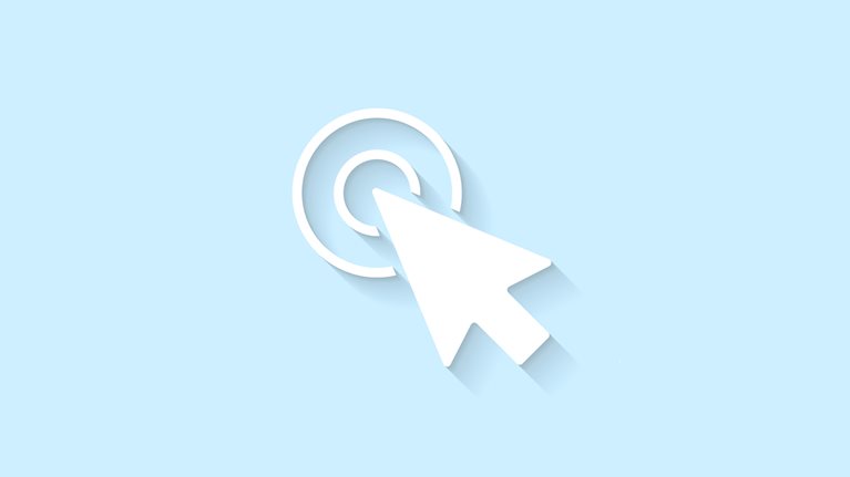 Cursor icon on blank background