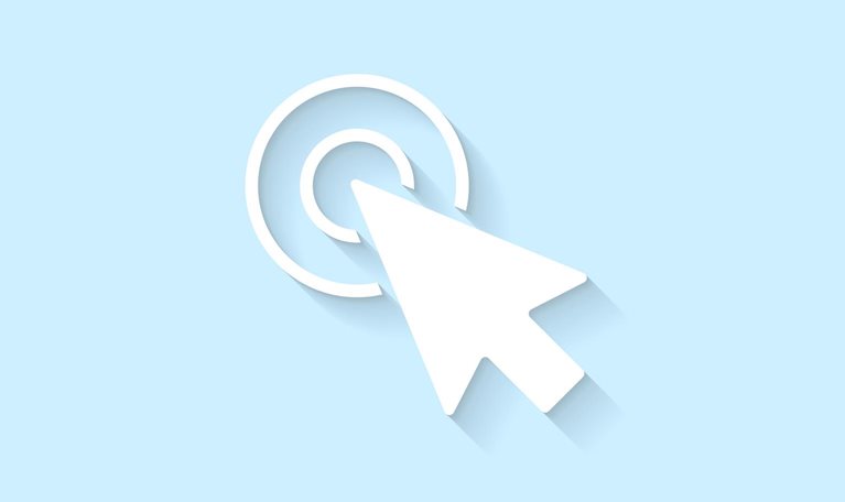 Cursor icon on blank background