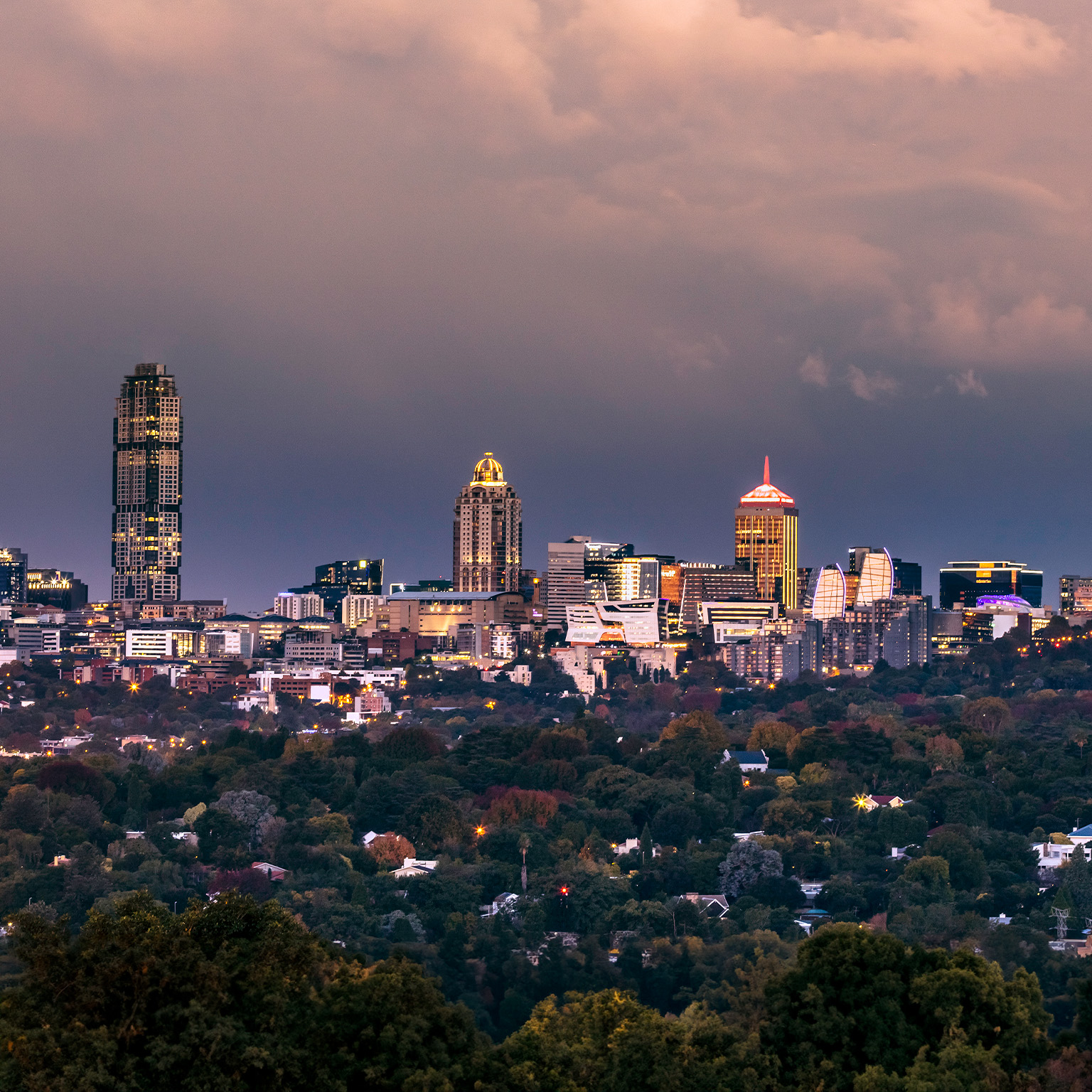 Sandton City centre cityscape in Johannesburg - stock photo