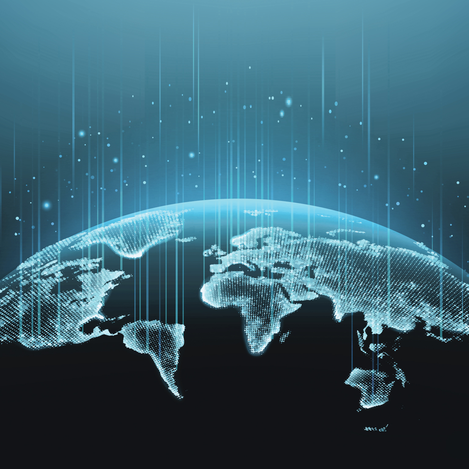 Map of the planet representing a global social network