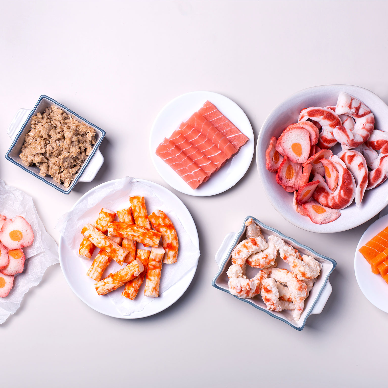 Vegan plant based fish and seafood, food reducing carbon footprint