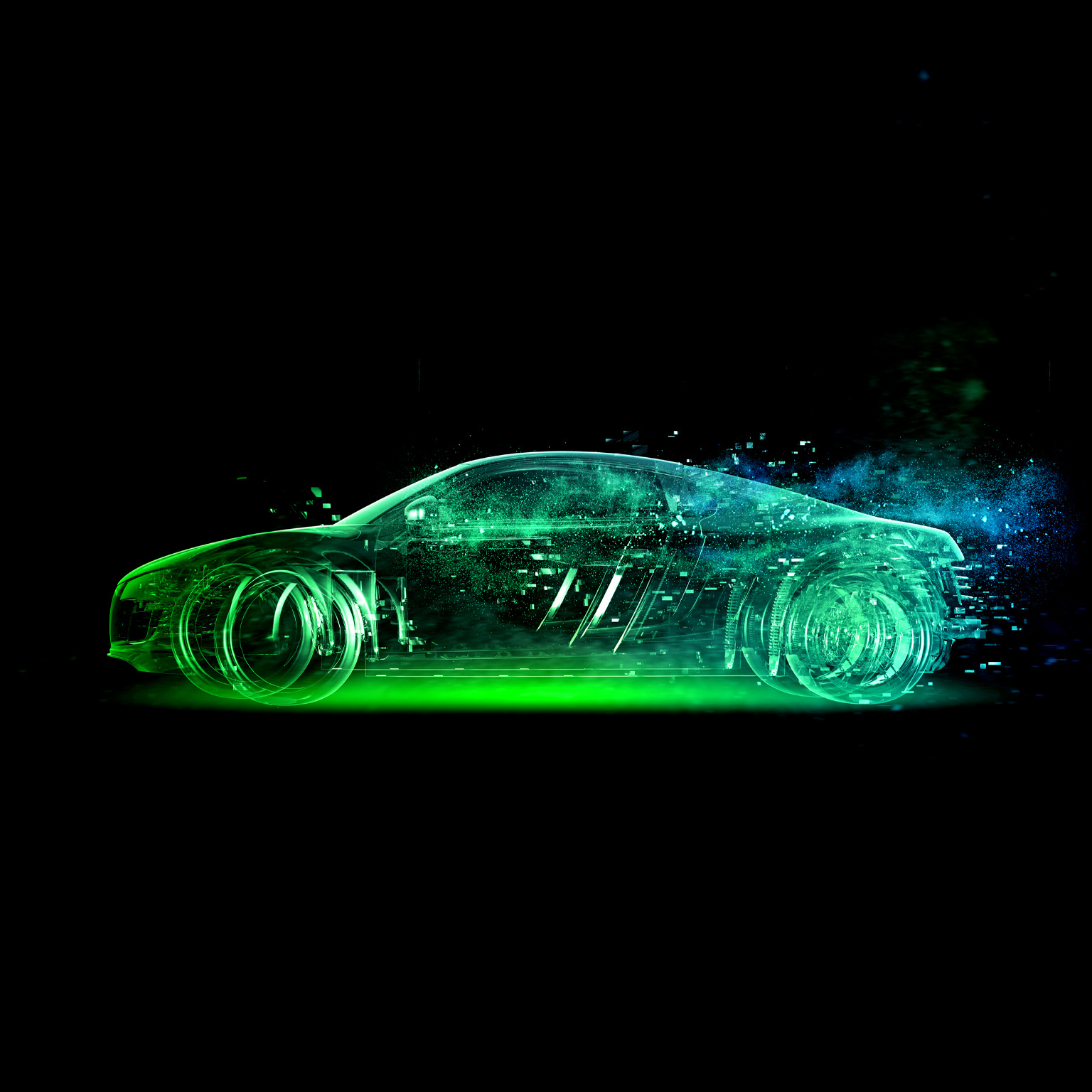 CGI green car