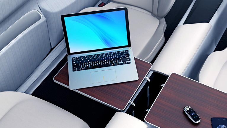 Self driving car interior.