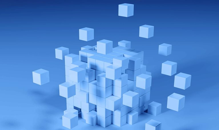 3D illustration of cubes