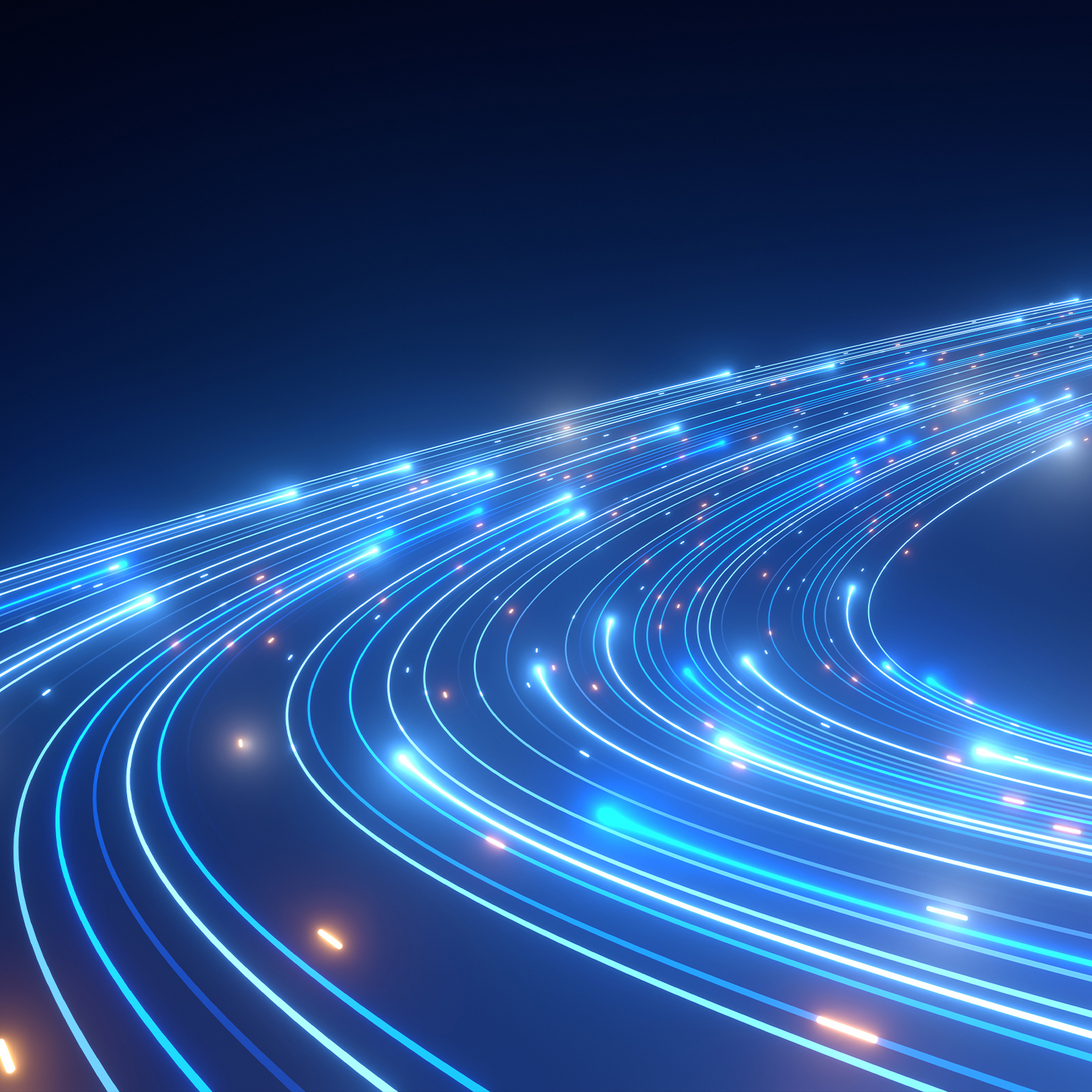 High Speed Light Streaks internet data lines - stock photo