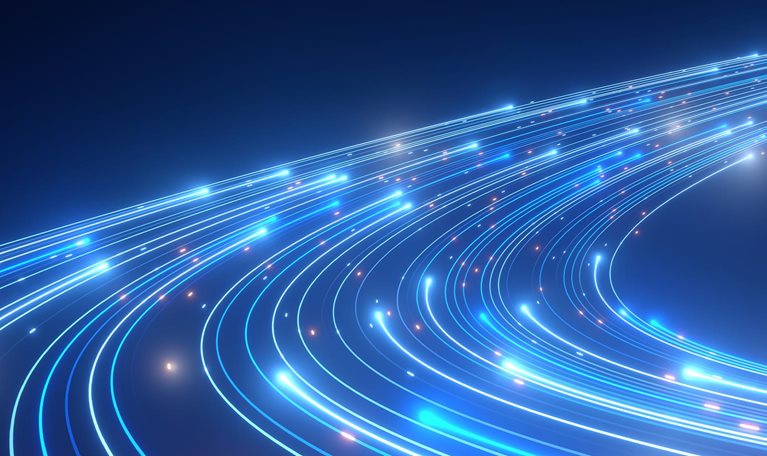 High Speed Light Streaks internet data lines - stock photo