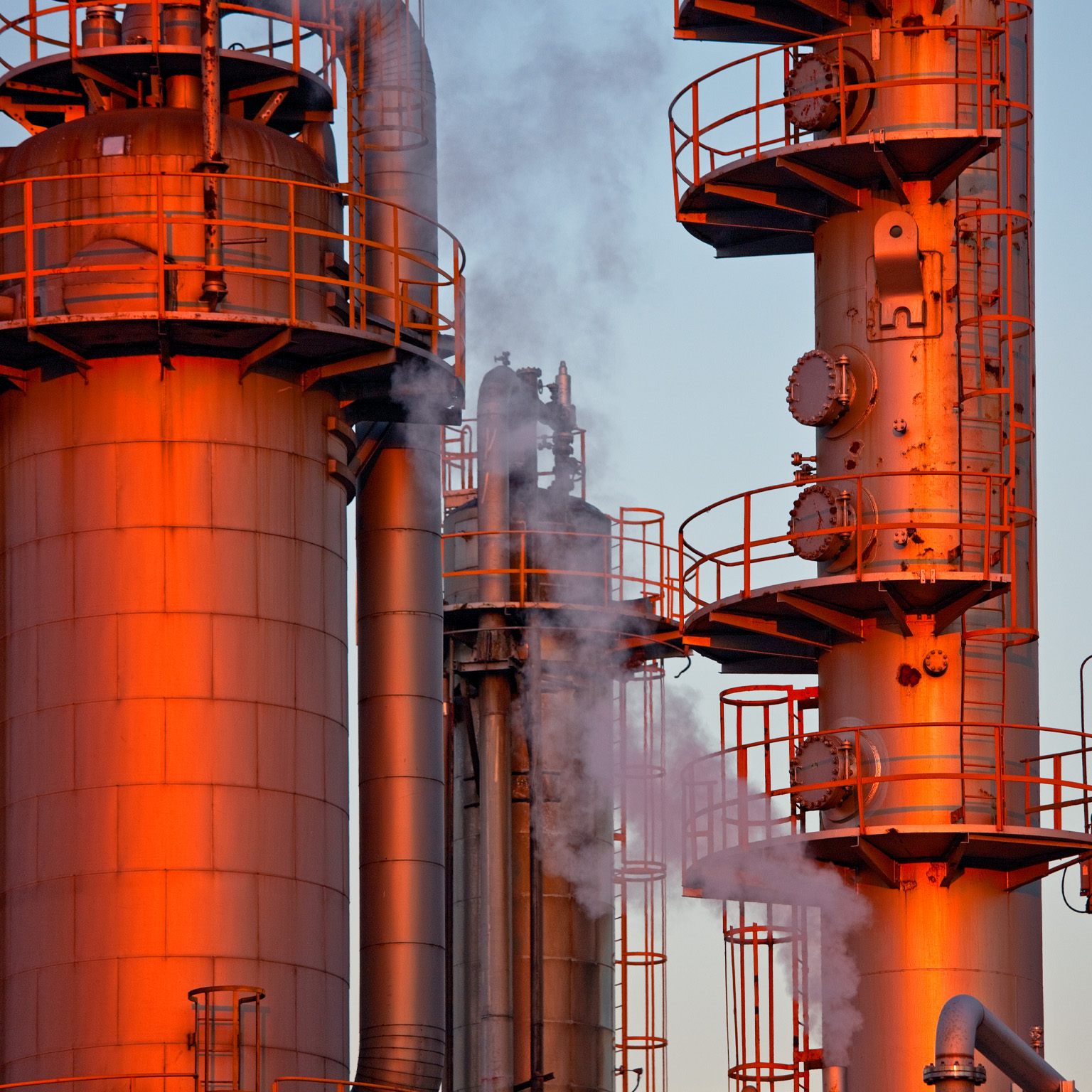 Chemical plant at dawn in Kawasaki, Japan