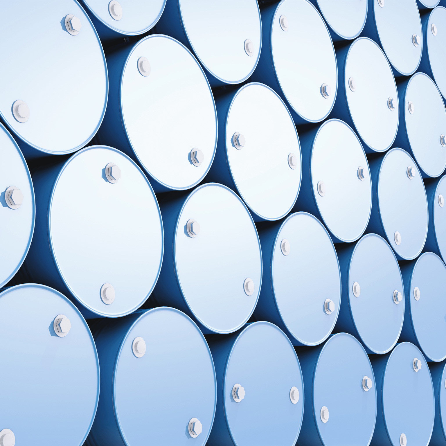stack of blue barrels -stock photo