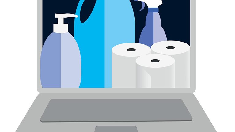 laptop screen displaying consumer products