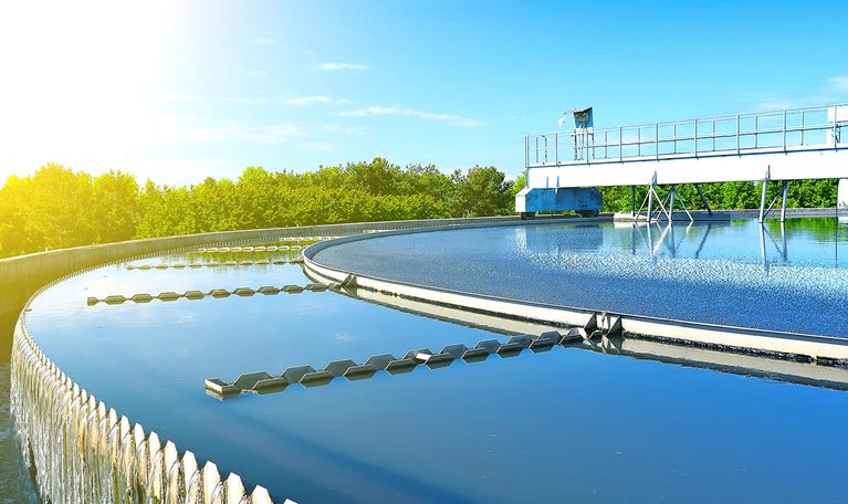 Modern urban wastewater treatment plant.