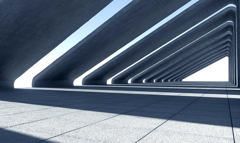 Futuristic empty room, 3d Rendering