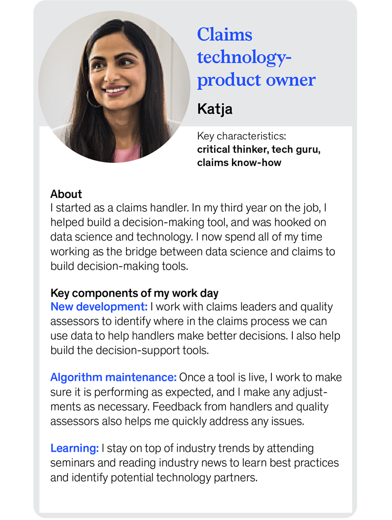 Claims technology-product owner: Katja