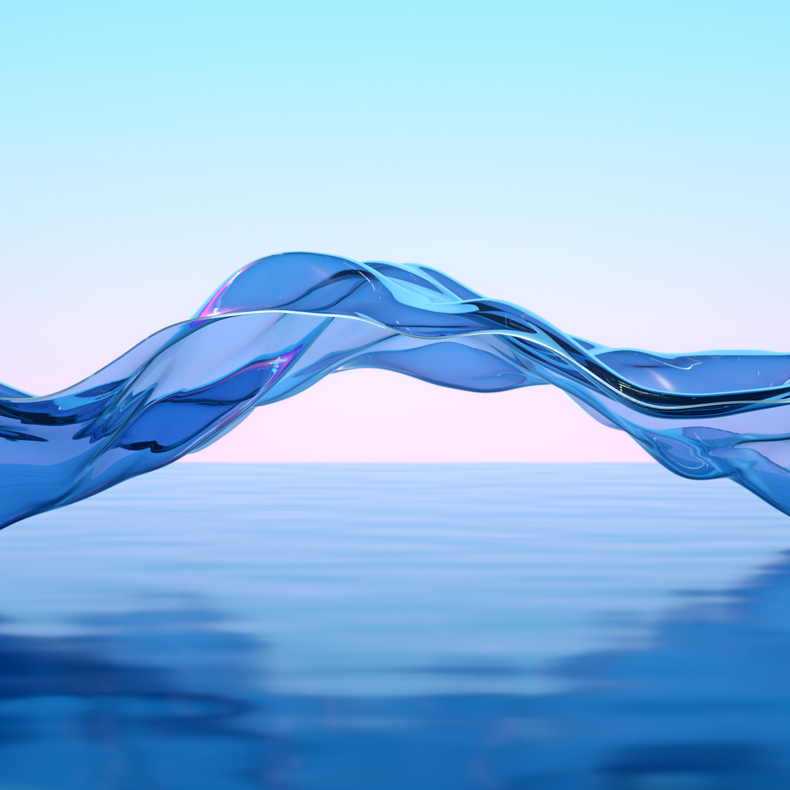 Abstract Nature Background Flying Transparent Iridescent Cloth Fabric on Sea