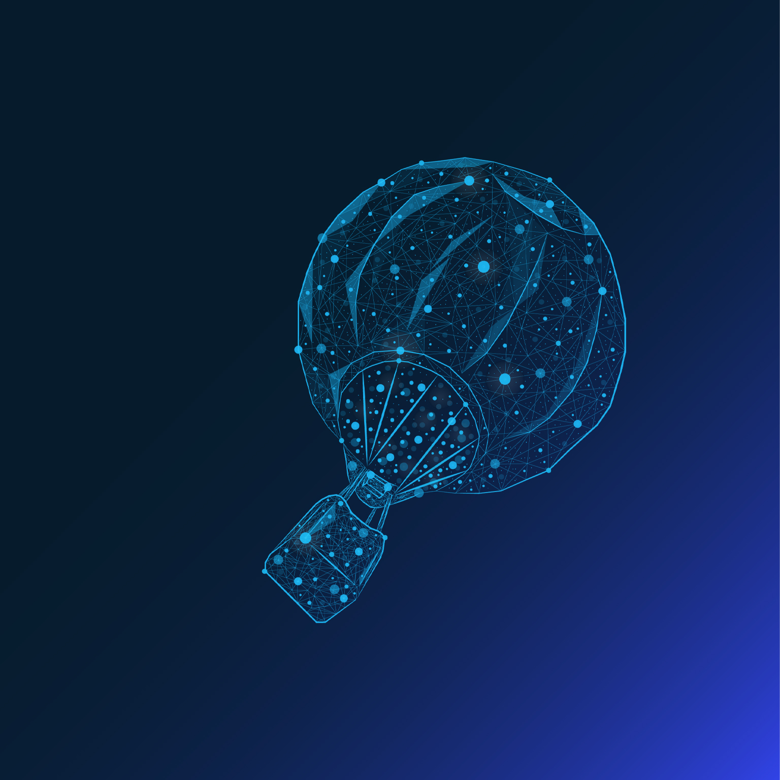 Abstract image of a hot air balloon in the form of a constellation